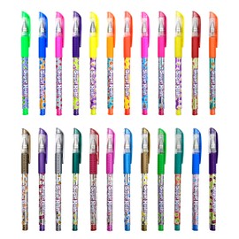 Scentos Sugar Rush Colored Gel Pens for Kids - Candy Scented Pens - Medium Point Gel Pens for Coloring - For Ages 4 and Up - 24 Count (Metallic Glitter)