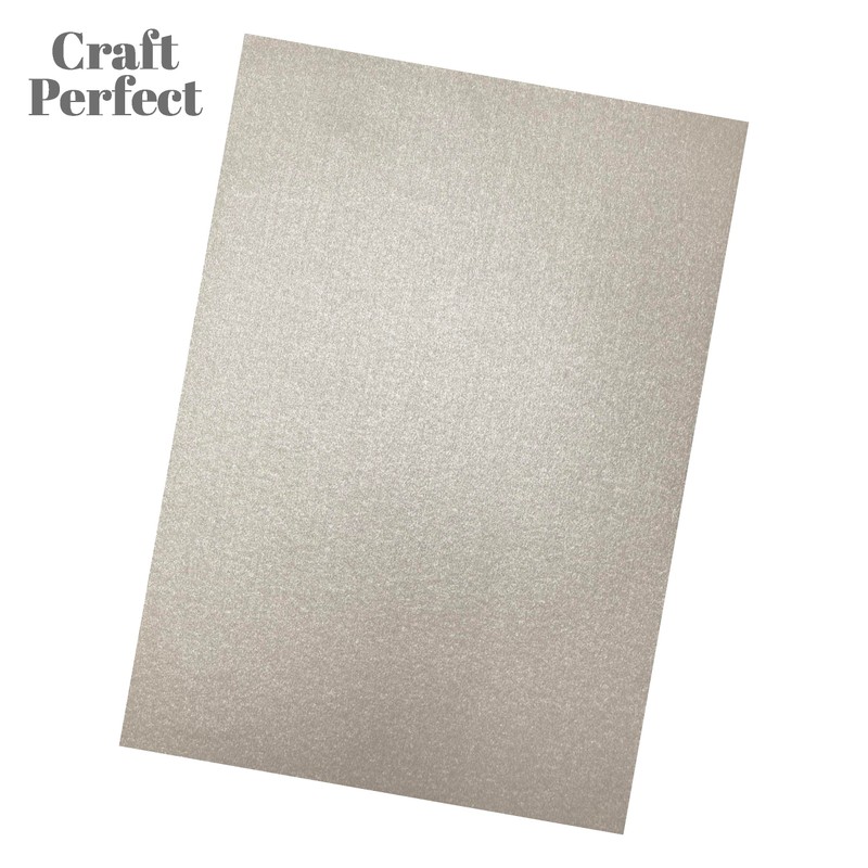 Craft Perfect Pearlescent Card A4-Luna Silver, Cardstock, 30 x 22