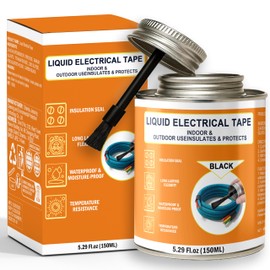 SEPOVICA 5.29 oz Liquid Electrical Tape Quick-Drying Insulating Glue with Brush Cap - Quick-Dry Waterproof Sealant for Wires, Cables, Connectors, Outdoor & Automotive Electrical Equipment (Black)