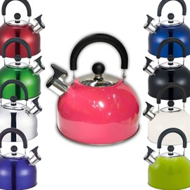 Premium Stainless Steel Whistling Kettle | 10 Colors | Stove top | Non-Drip Pouring Spout | Cool Touch Handle | Whistling Spout | 2.5L Capacity (Pink)