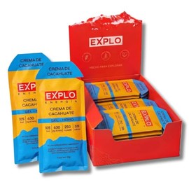 EXPLO Gel Energético Crema Cacahuate 35g  Pack 18  Con BCAAs, Electrólitos y Miel Natural  Sin Azúcar Refinada  Para Correr y Ciclismo                