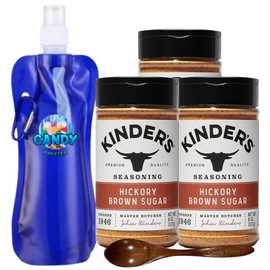 Kinder’s Premium Blend Seasoning – Three (3) 5 oz Bottles – All-Purpose Rub for Grilling, Cooking & Roasting – No MSG, Gluten-Free, Non-GMO – Includes Collapsible Bottle & Wooden Spoon (Total 15 oz) ( Hickory Brown Sugar )