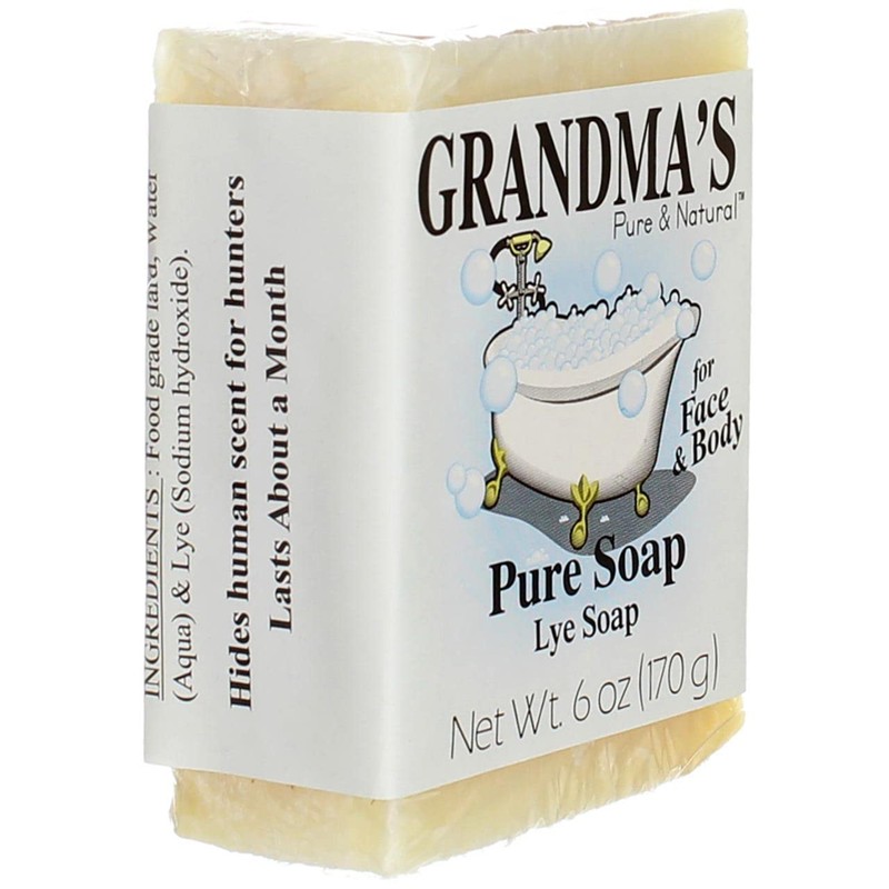 Grandma's Pure Lye Soap Bar - 6.0 oz Unscented Face