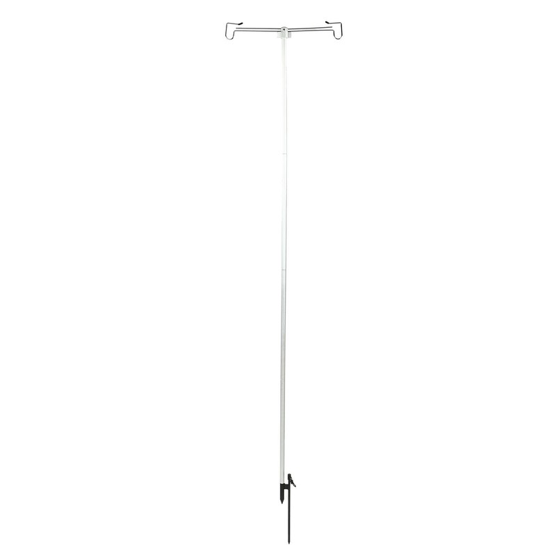 Camping Lamp Pole Retractable Double Light Hooks Retro Style Metal