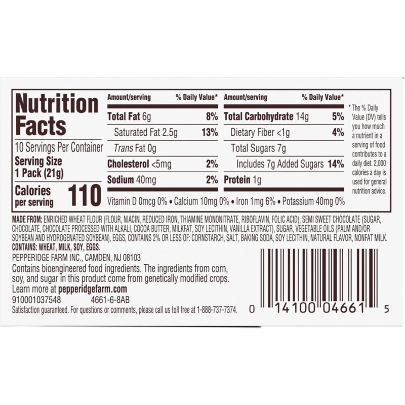 Pepperidge Farm Milano Cookies, Dark Chocolate, 10 Packs, 2 Cookies