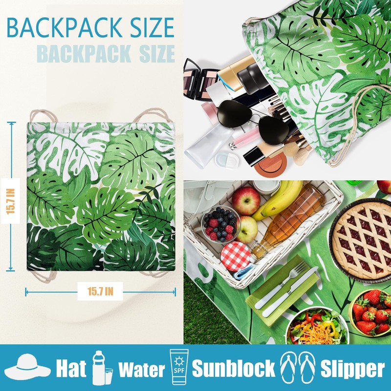 GAIIIIYOU 2 in 1 Packable Towel Bag - Summer Tropical