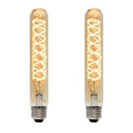 Bunnit Bulbs Vintage Edison Bulb, T9-185 Tube Shape Spiral, 6w Dimmable LED, Standard E26 Base, ETL Certified