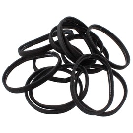 HAARallerliebst Hair Bobbles Wide with Rubber Adhesion (Pack of 12 | Black | 4.5 cm) for More Hold Including Box for Storage (Box Colour: White)