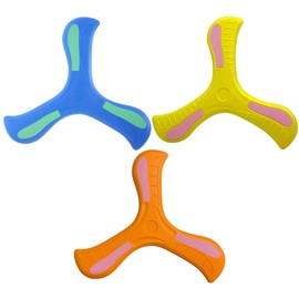 3PCS Boomerang, Frisbee for Kids, 23cm Outdoor Flying Disc Toy, EVA Boomerangs in Orange, Yellow, and Blue, Ideal for Beach Outings, Family Gatherings, and Outdoor Games
