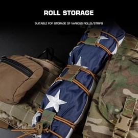 Tactical Flag Bungee Elastic Fastener Strap Shock Cord Retention Molle Webbing Loop Cord Lock Secure Plate Carrier Attachment