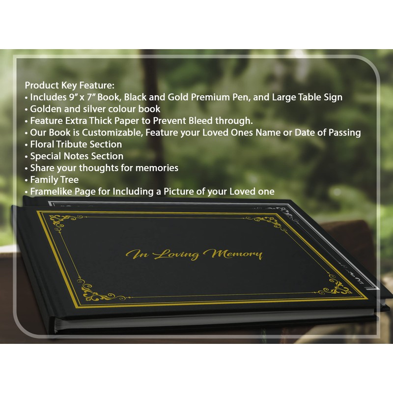 Ohio Creations Funeral Guest Book Set, with Memory Table Sign