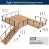 Gyykzz 36" Cable Railing Post, Adjustable Top Level Drilled Railing