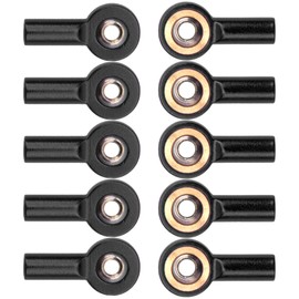 10Pack Vgoohobby Aluminum M2 Link Rod Tie Rod End,M2.0 Ball Joint 15mm Linkage Ball Head Holder Compatible with Tamiya Mini 4WD HSP RC Car Model Boat (Black)
