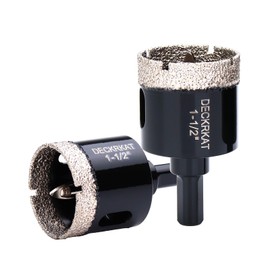 1-1/2 Inch Diamond Hole-Saw Bits with Pilot Drill Bit - 2pc 1-1/2" Diamond Tipped Tile Hole Saws with Guiding Bit Accurate Drilling for Porcelain Tile Ceramic Pottery Granite Stone Glass Bottles 38mm