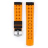 Hirsch Performance Replacement Watch Strap Made of Leather/Rubber Black/Orange Canvas