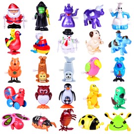 FUN LITTLE TOYS Wind Up Toys 25 PCs Assorted Animal Toys for Kid Party Favors, Pinata Filler Carniva Prizes Classroom Incentive Reward (Contents and Color May Vary)