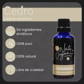 Nate Organic Aceite Esencial Cedro 100% Puro Natural 50 Ml Nate Organic