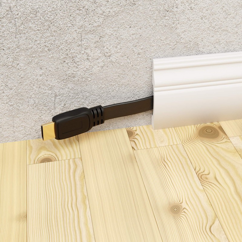 Goobay 31926 High Speed HDMI Flat-cable with Ethernet, Gold-plated, Black,