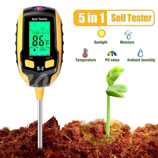 Unbranded 5-in-1 Digital PH Soil Tester LCD Moisture Plant Water
