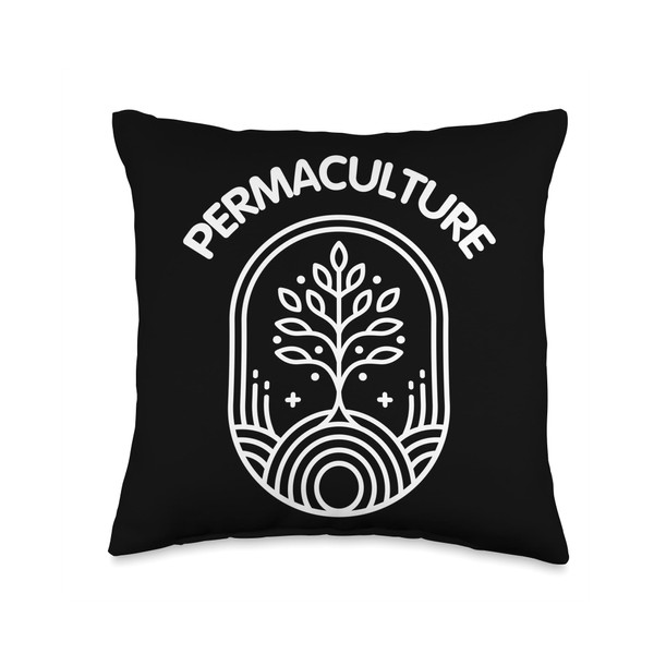 Permaculture Gardening Sustainable Farming Throw Pillow