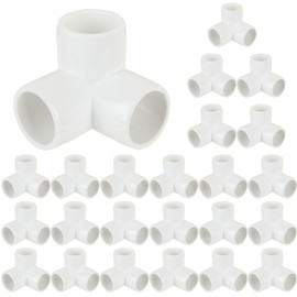 24 Pack 3/4 Inch PVC Fittings - Pipe Fitting 3 Way Elbow Connector - PVC Tee Furniture Joint Corner Fitting for Building Furniture Greenhouse Shed Pipe Tent Connection