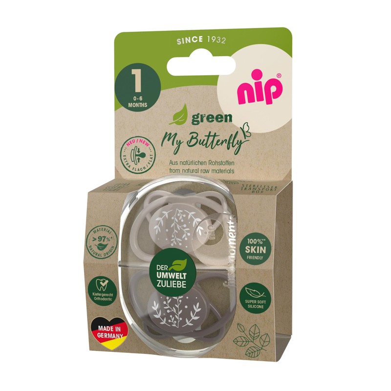 NIP Butterfly: Skin & Tooth-Friendly Dummy, Flat Teat, Soft &