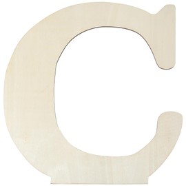 SOFPLATE 14 x 14.8 Inch Wood Letter C Wooden Alphabet Cut Outs Unfinished Large Words Blank MDF Antique White Piece Sign Sheet Boards for Birthday Wedding Christmas Wall Home Party DIY Decoration