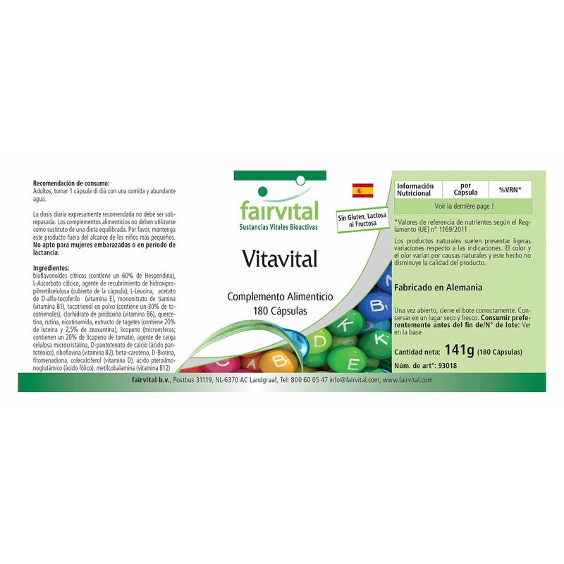 Fairvital Vitavital - 180 Capsules - High Dose - Multivitamin