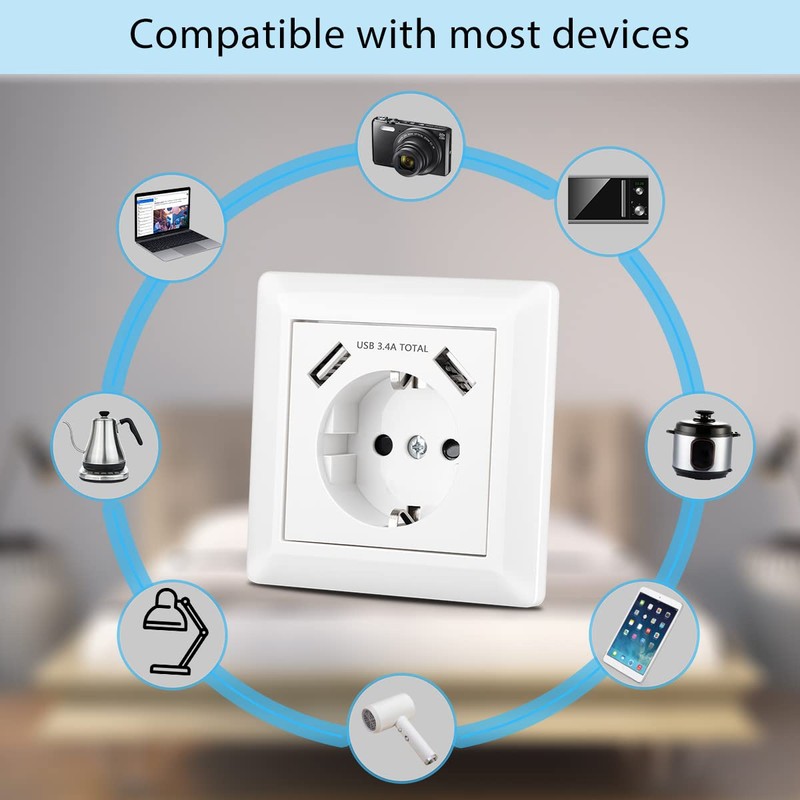 Socket with USB 2.8N.