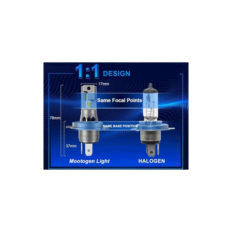 mootogen M7 H4 9003 LED Fog Light Bulbs 32000LM 60000Hrs