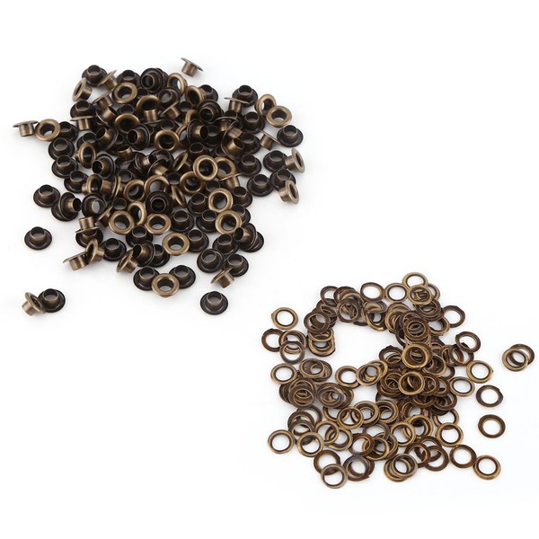 100pcs Metal Eyelets Kits, Small Grommets with Washers Fastener for Leather Craft DIY Sewing(6mm)