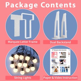 4FT Marquee Light Up Letters T, Big Marquee Letter for Baby Shower Birthday Engagement Wedding Marry Me Party Decor