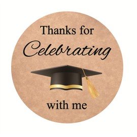 Thank You Graduation Stickers,2inch 120pcs Thank You for Celebrating with Me Graduation Stickers