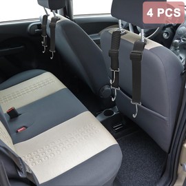 maxin 4 PCS Car Purse Hook/Holder,Contains 2 Torches and 2 Triangular Hooks, Car Seat Headrest Hooks for Purses and Bags, Adjustable Hidden Metal Hooks for Car Handbag.