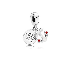 FGT Ocean Anchor Charm for Bracelets Necklaces Pendants Dangle Sterling Silver Charms Gift for Wife Daughter Sister Best Friend Family Women Girls Mum Birthday Mothers Day Valentine