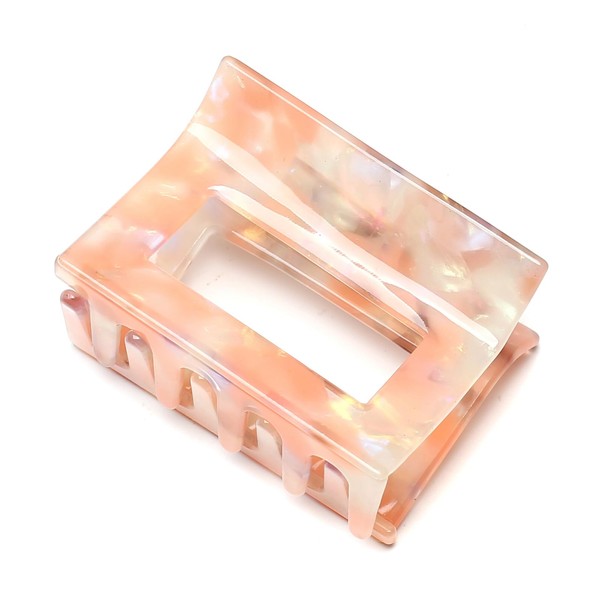 QinGoo Medium Size Hair Clip Square Strong Hair Claw Pink