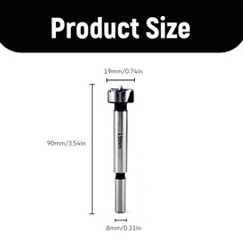Forstner 19mm Punta per Trapano Professionale Punta da Trapano per Legno Accessori per Punte da Trapano Codolo Tondo Acciaio al Carbonio per Legno Duro Pannelli di Fibra