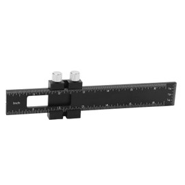 Woodworking Ruler, Aluminum Alloy Slide Stop Marking Ruler Stable Locking for Workshop Measuring (6in)
