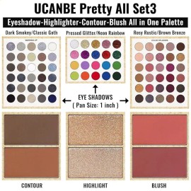Ucanbe Paleta 86 Colores De Sombras Con Brochas Maquillaje