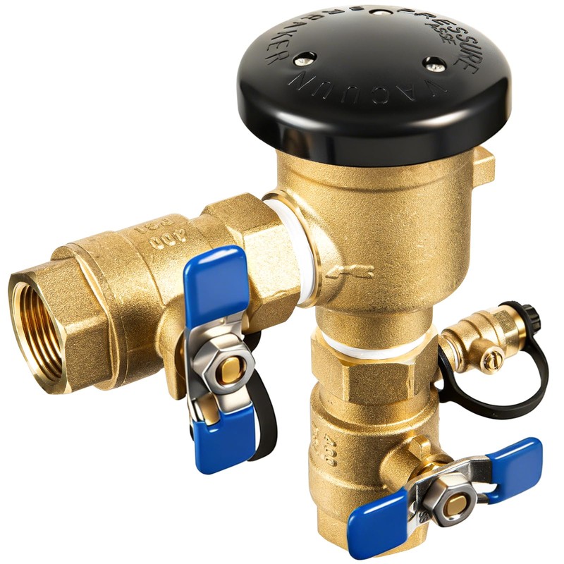 3/4" Pressure Vacuum Breaker Assembly, Solid Brass Backflow Preventer,Max 400