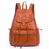 DRF Women Leather Backpack Purse Weekend Daypack Travel BG-121 (Brown)