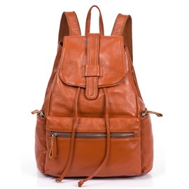 DRF Women Leather Backpack Purse Weekend Daypack Travel BG-121 (Brown)