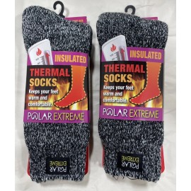 Extreme Polar Extreme Women's Insulated Thermal Socks Black/White Shoe Size 5-9 2 Pk