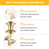 Guank 12-Pack 1-1/4-Inch White Cabinet Glass Crystal Brass knobs Brass