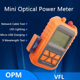 SinLoon Optic Fiber Power Meter Tester Portable Network Cable Tester FC/SC/ST Universal Interface Fiber Tester 2MW Visual Fault Locator LED Lighting OPM/VFL