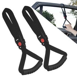Rebvugr 2PCS Car Adjustable Grab Handle, Car Assist Handle, Stable Auxiliary Handles Inside The Vehicle, Portable Auto Door Safety Supporting Grab Band Interior Accessories for Most Vehicles (2PCS)