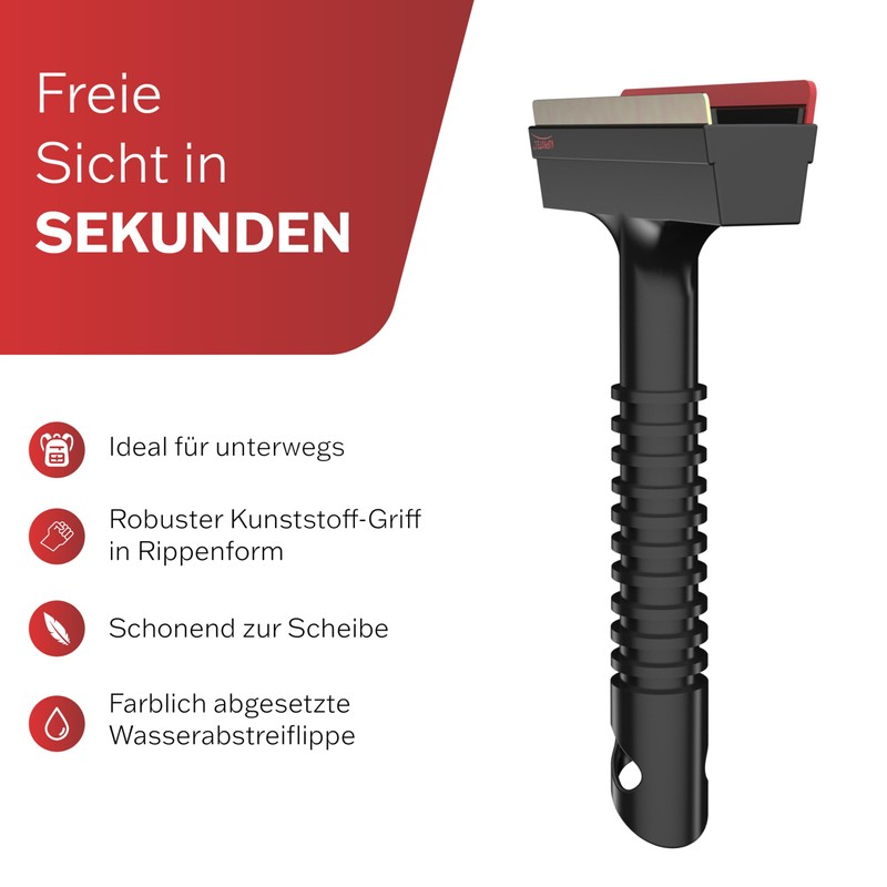 Auprotec Ice Scraper A 13 with Brass Blade Red Yellow
