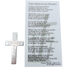 Westmon Works God Loves You Metal Cross Pocket Size Christian Faith Reminder with Holy Prayer Cards, Set of 10