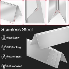 GasSaf 21.5" Flavorizer Bars Replace for Weber 7534, Genesis Silver A, Spirit 200 Series E/S200 E/S-210, Spirit 500 with Side Control Knob, 5-Pack Stainless Steel Flavor Bars(21.5" x 1.7" x 1.7")