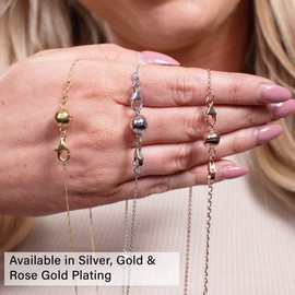 Magnetic Ball Lock with Lobster Clasp in Yellow Gold Plated 925 Sterling Silver Necklace Extender Metal Weight 1 Gram Lightweight and Easy to wear Dual-Clasp Design Jewellery